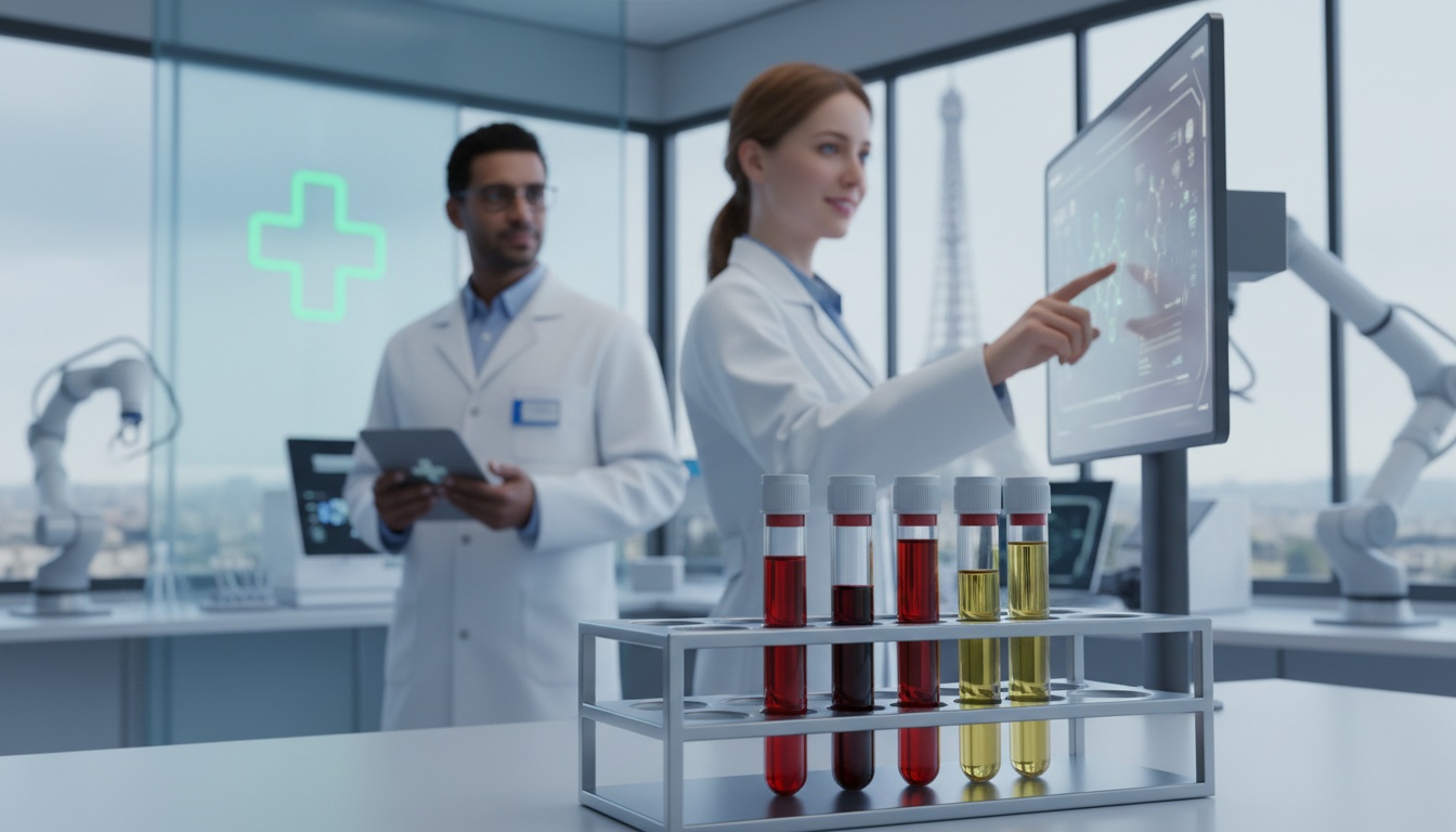 Tubes de sang dans un laboratoire moderne