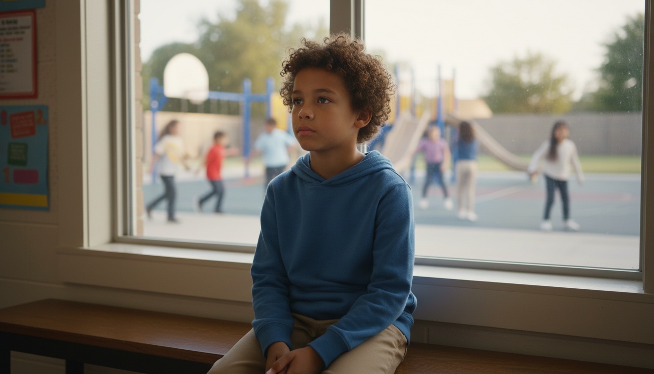 A thoughtful child apart from others