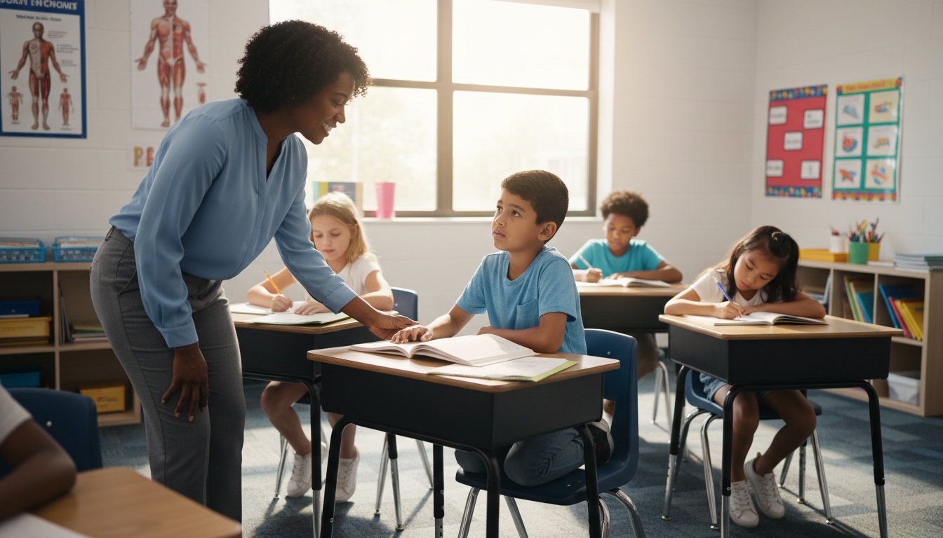 A child struggling to concentrate in class