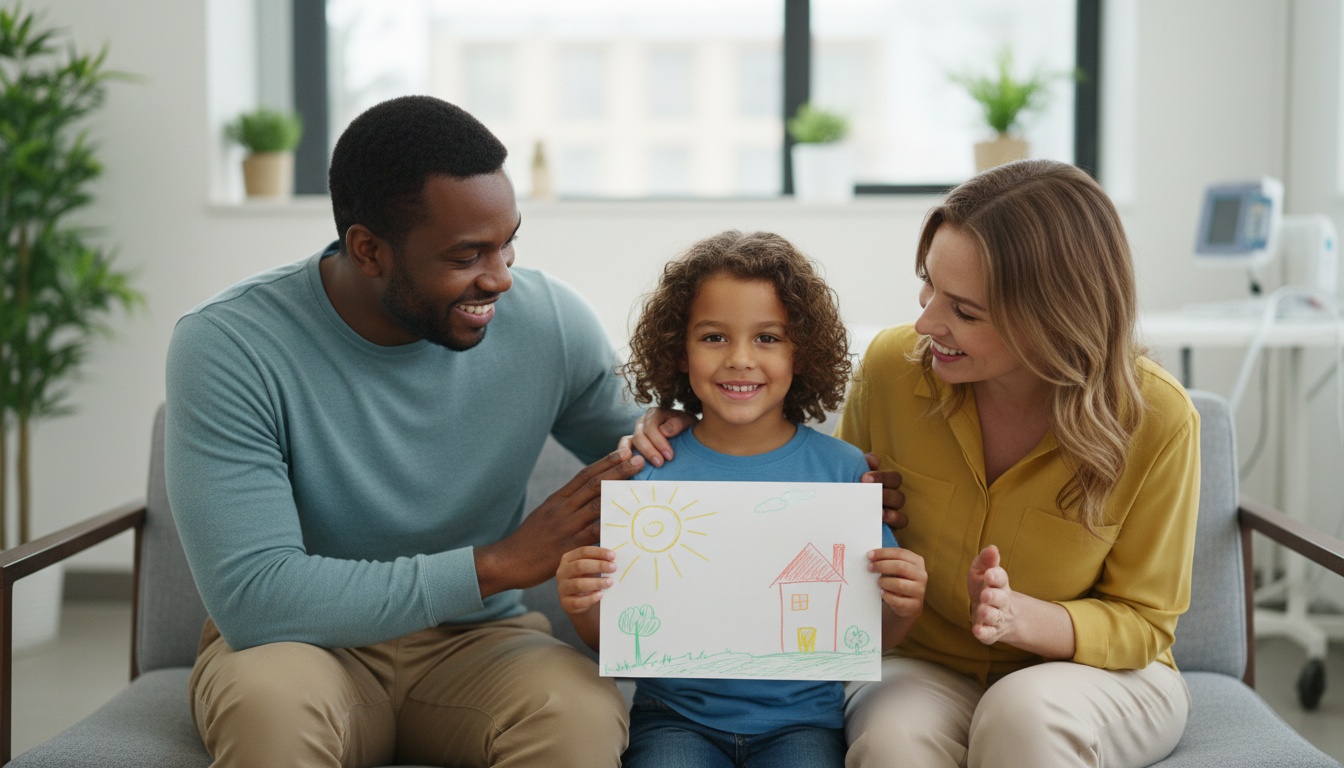 A child proud of their achievement