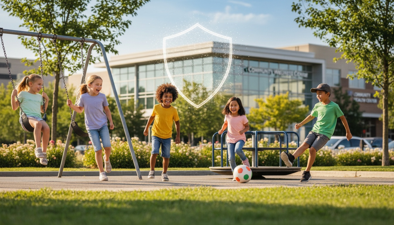 Healthy children playing together