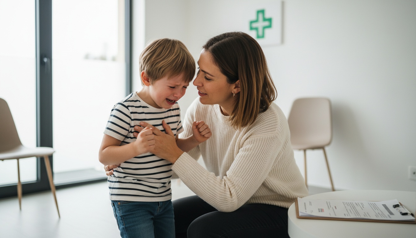 Un enfant hypersensible avec son parent