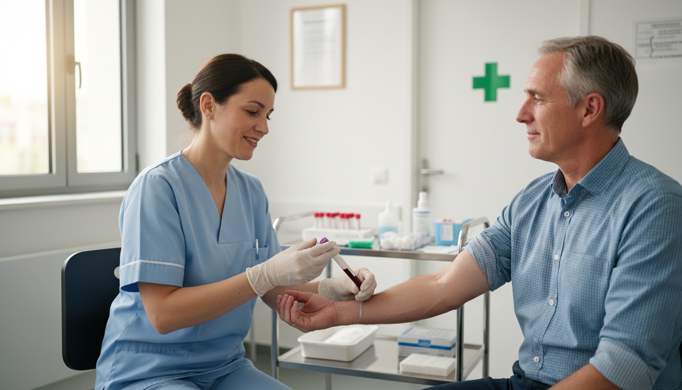 Une prise de sang dans un laboratoire