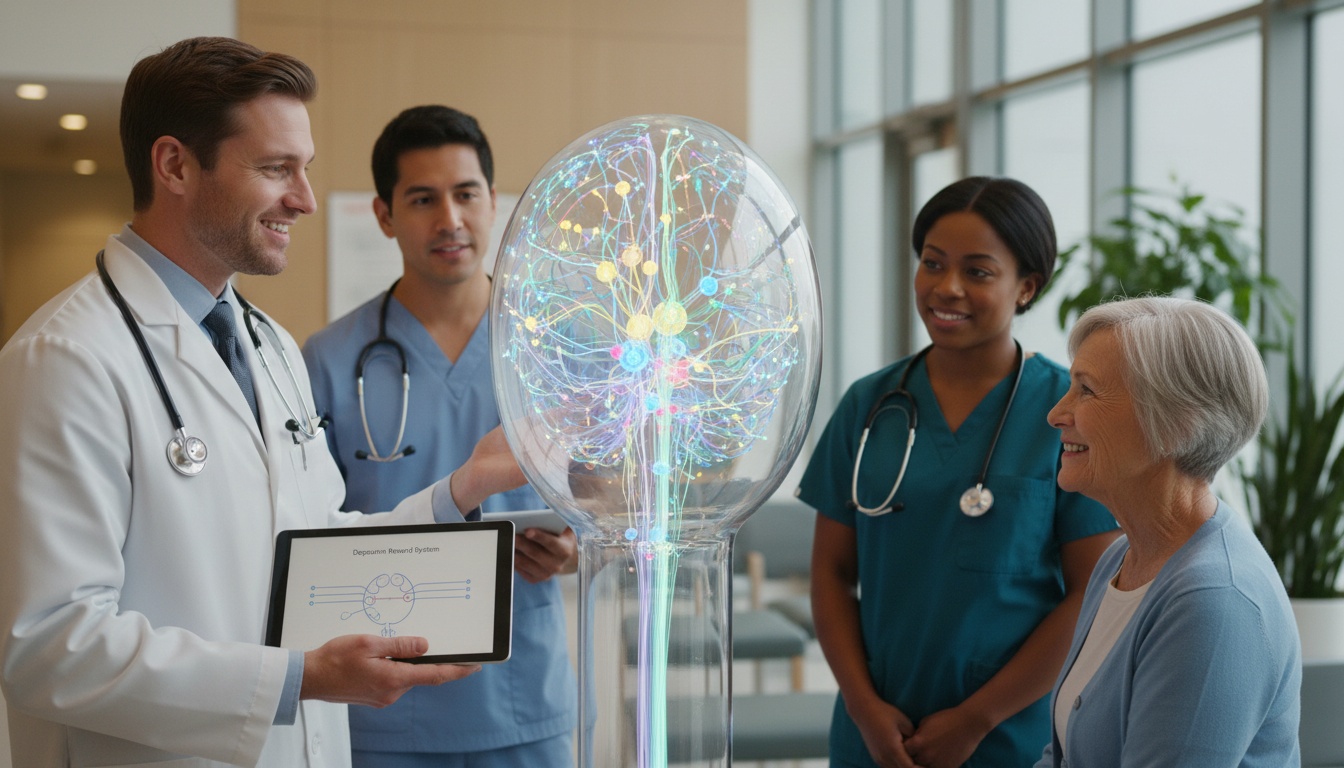 Dopamine reward system illustration