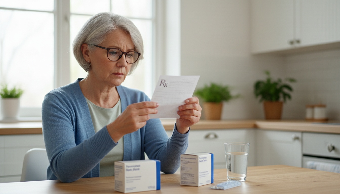 A medical prescription with medications